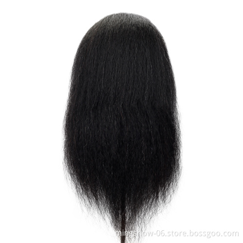Hot sale Hairdresser training head 100% real wigs hair,manikin head for school  practice with animal hair mannequin head